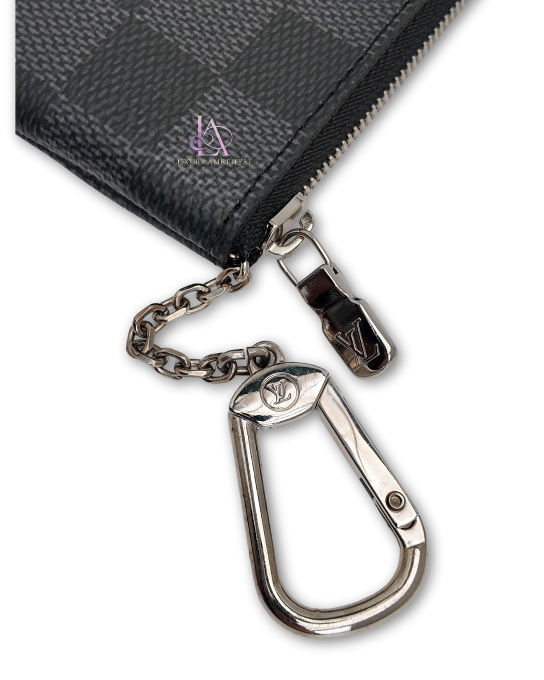 LV Cles Key Pouch Damier Graphite Canvas
