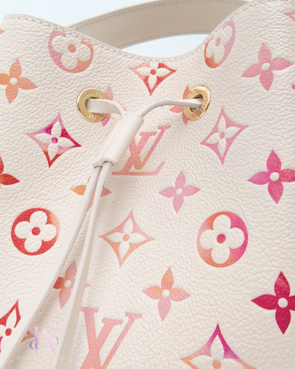 LV Néonoé Bucket Bag Monogram Empreinte White Pink